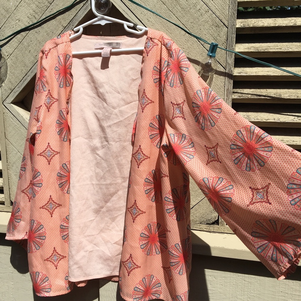 Pink silky kimono